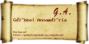 Göbbel Annamária névjegykártya